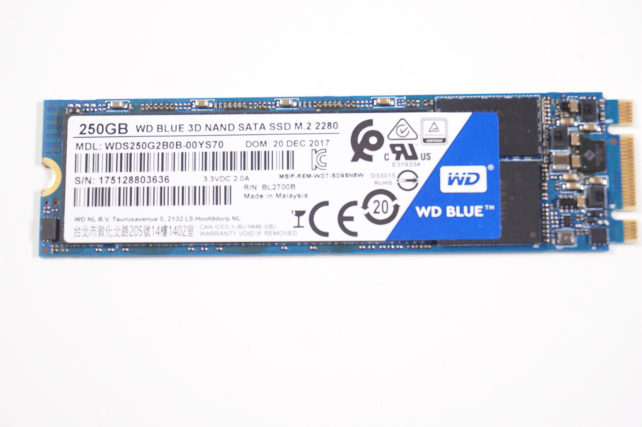 WDS250G2B0B Western Digital Blue 3D NAND 250GB TLC SATA 6Gbps M.2 2280 ...